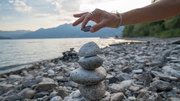 balancing stones beach