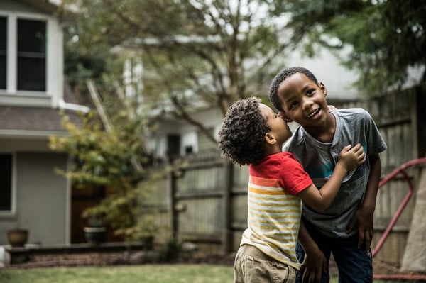 Children hugging