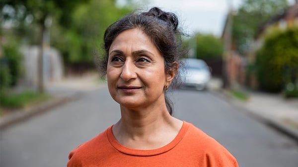 Woman standing in the street