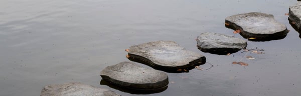 Stepping stones on a stream