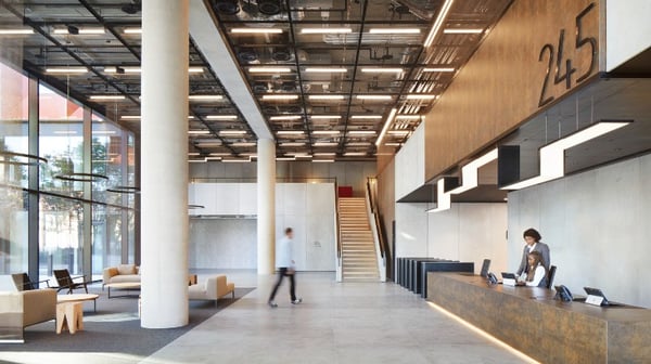 Inside the foyer at 245 Hammersmith Road