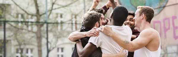 Men celebrating